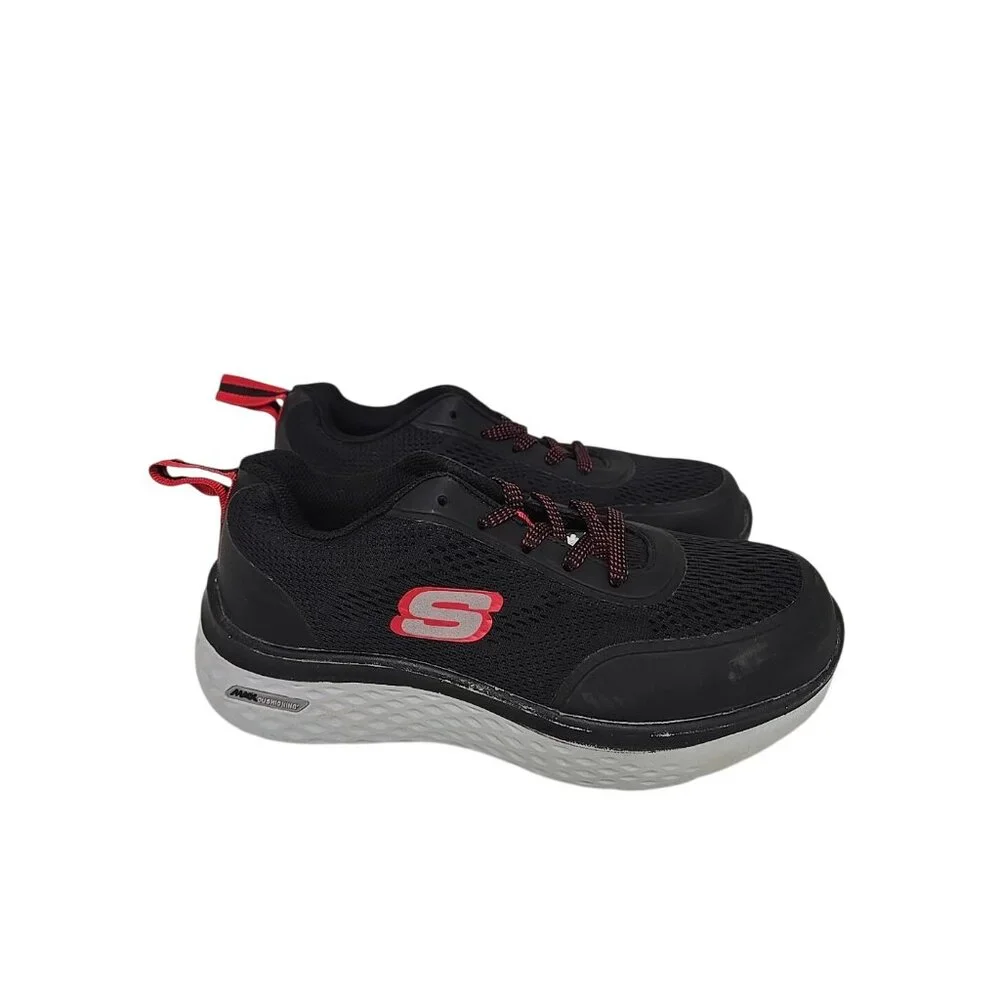 Skechers Women's Steel Toe Steel Plate Athletic Work Shoes 99997000 Black Red 6M - Picture 2 of 8